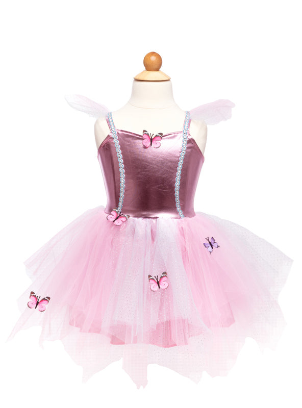 Girls Pink Butterfly Tutu Costume With Headband - Main Image
