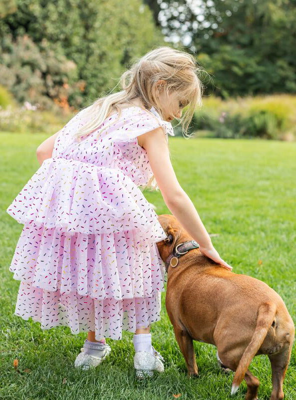 Girls Pink Funfetti Costume Dress - Lifestyle Image 3
