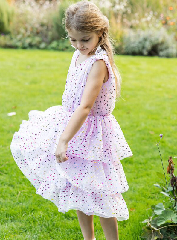 Girls Pink Funfetti Costume Dress - Lifestyle Image 4