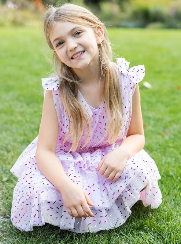 Girls Pink Funfetti Costume Dress - Lifestyle Image 6