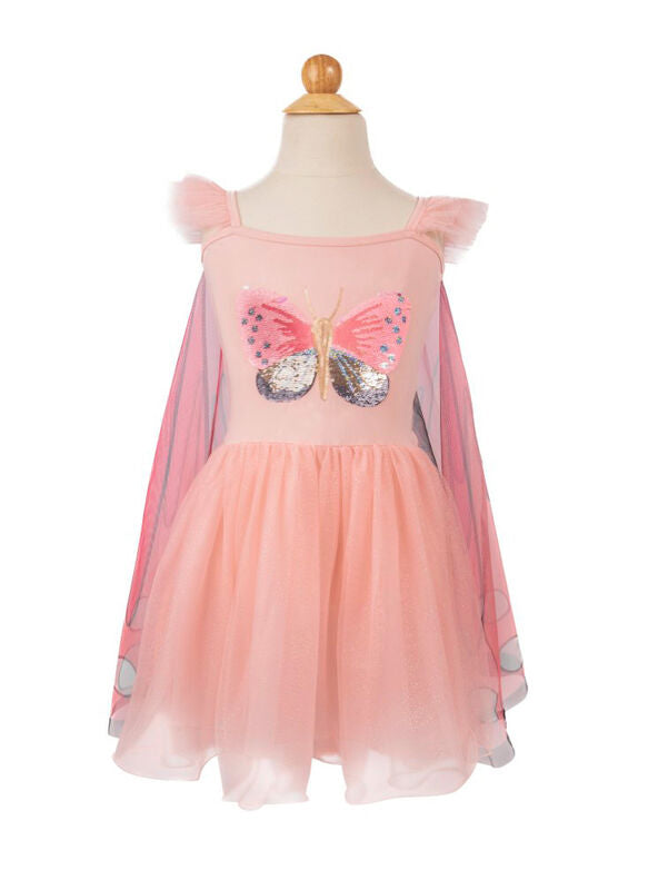 Girls Pink Sequin Butterfly Costume - Main Image