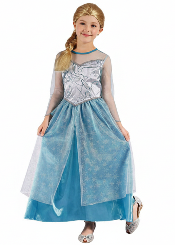 Image of Ice Queen Elsa Inspired Girl's Dress Up Costume - main image