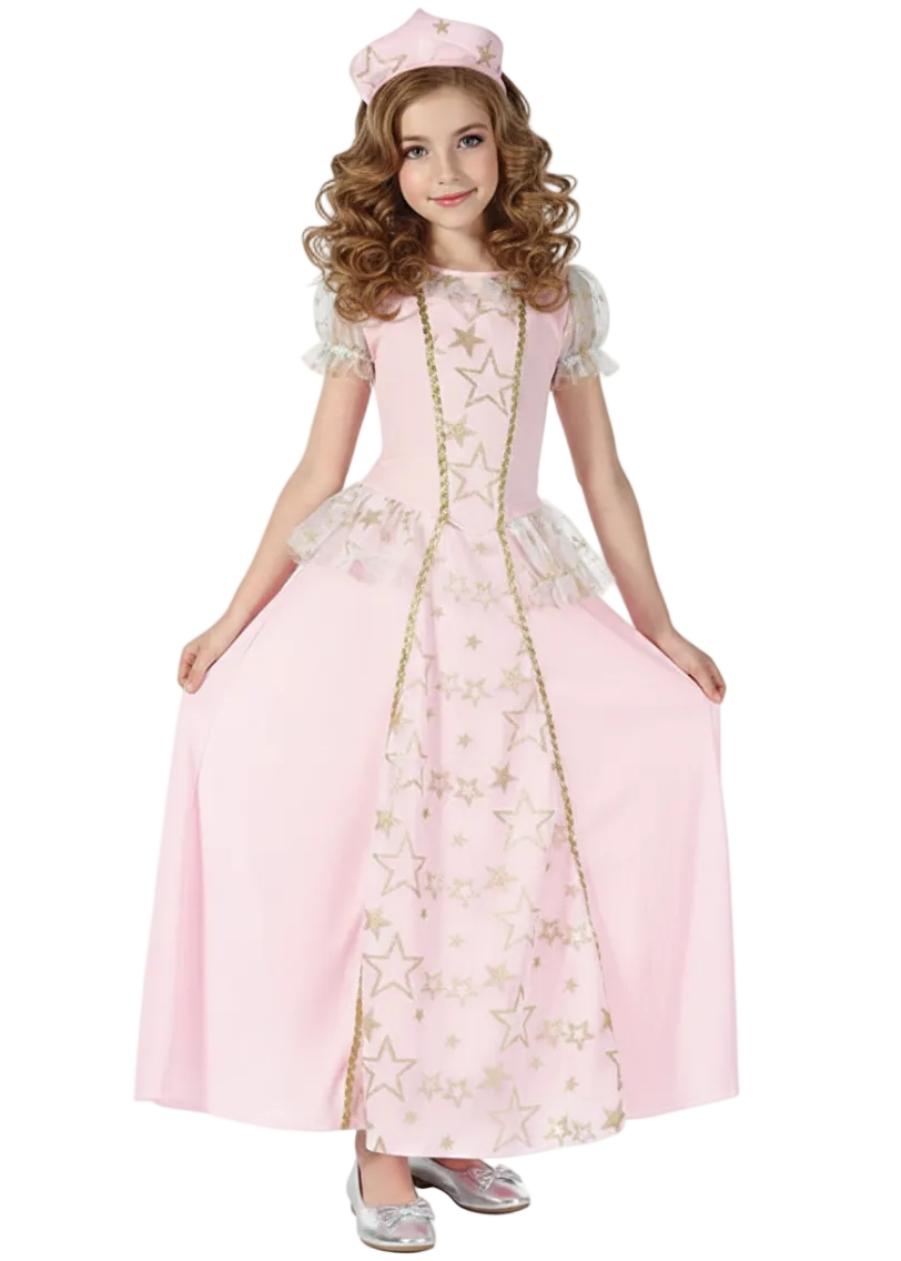 Pretty Pink Princess Girls Dress Up Costume - Main Image