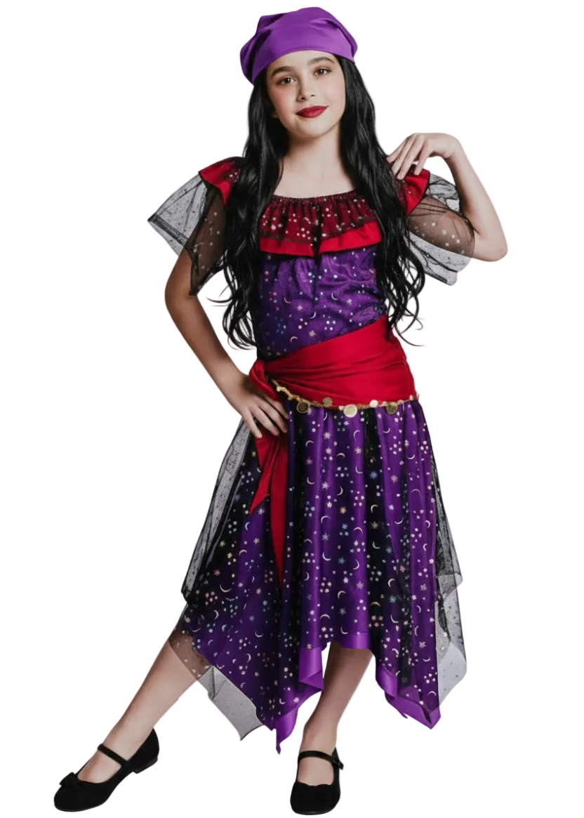 Stars and Moons Fortune Teller Girl's Gypsy Costume - main image