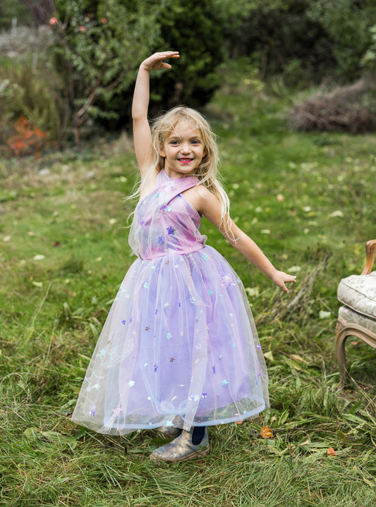Girls Shimmer Star Lilac Costume - Lifestyle Image 2