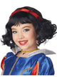 Image of Short Curly Black Girl's Snow White Costume Wig - Front View