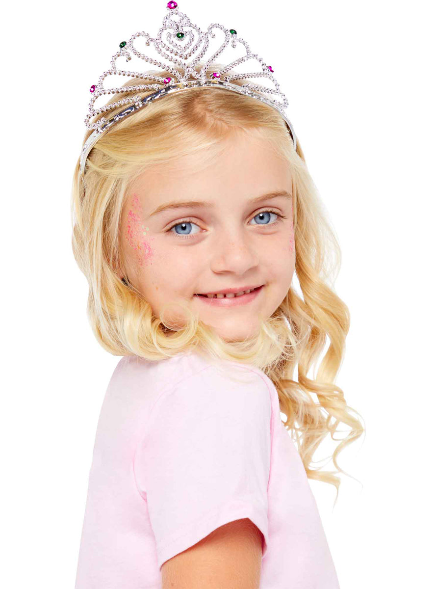 Girls Silver Jewelled Crown