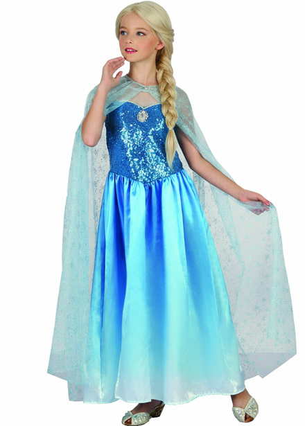 Snow Queen Girls Frozen Disney Fairytale Costume - Main Image