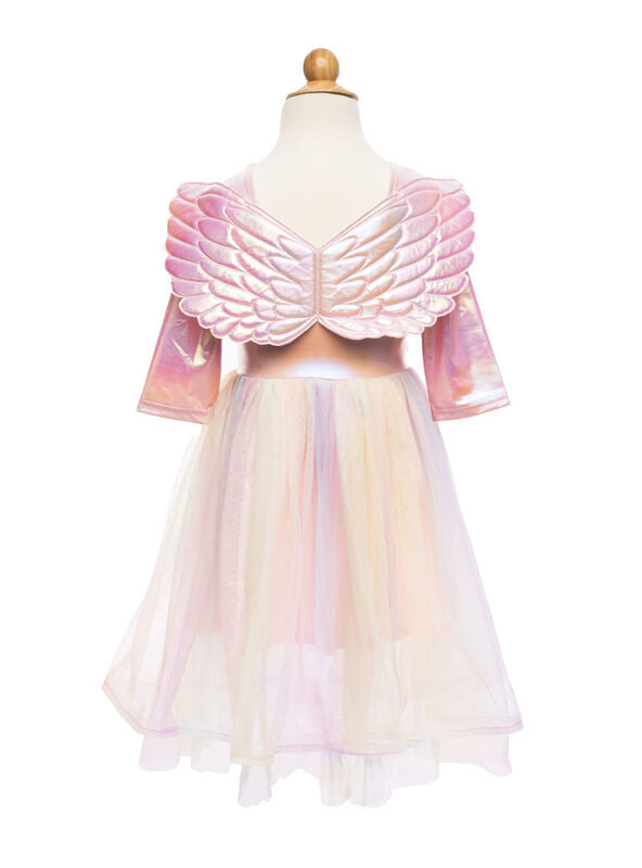 Girls Unicorn Dress With Wings And Headband - Back Image