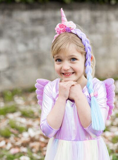 Girls Unicorn Dress With Wings And Headband - Lifestyle Image 2