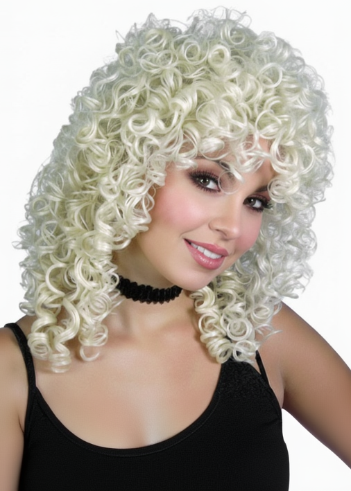 Womens Blonde Glamour Ringlets Costume Wig  Main Image