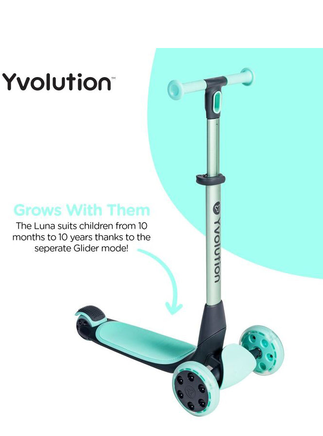 Glider Luna Green 5 In 1 Scooter And Ride On - Info Image 2