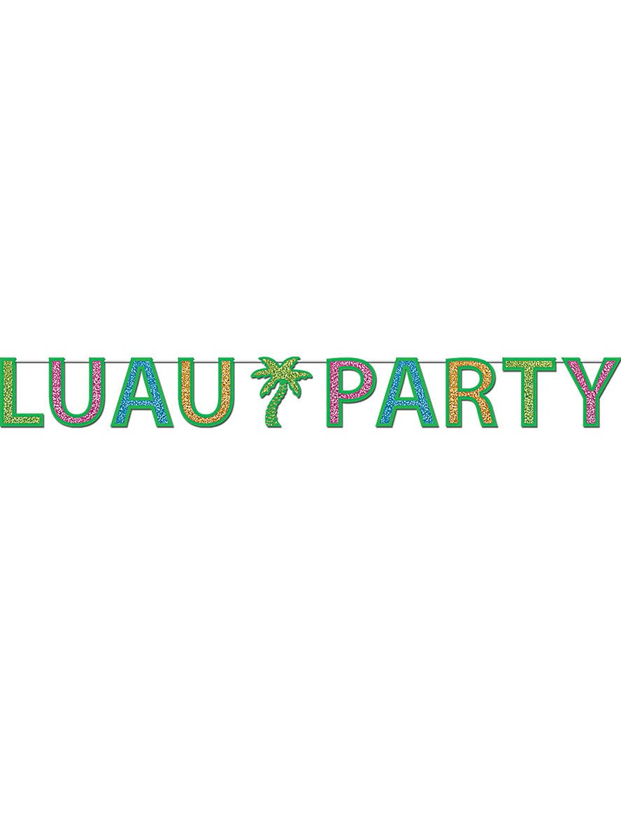 Image of Hawaiian Luau Party Glitter Banner Decoration