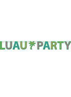 Image of Hawaiian Luau Party Glitter Banner Decoration