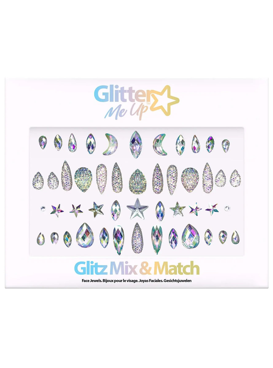 Glitter Me Up Glitz Mix and Match Silver Face Gems - Main Image