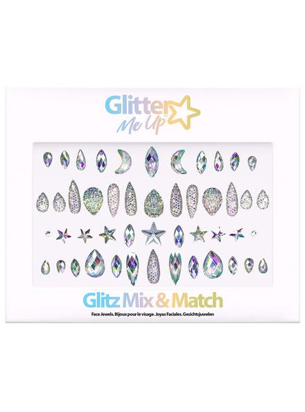 Glitter Me Up Glitz Mix and Match Silver Face Gems - Main Image