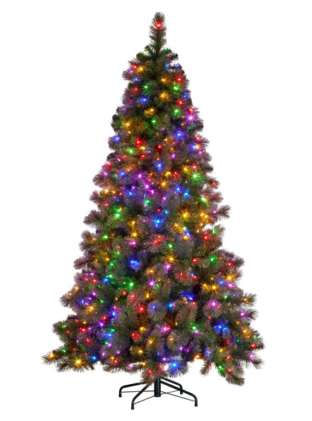 Glittery Christabelle Gold Pine Multi Function LED Light Christmas Tree 229cm - Main Image