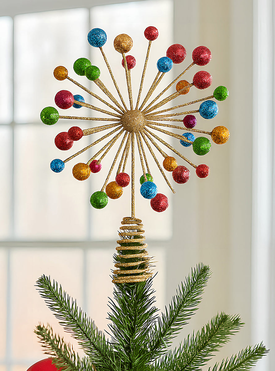Glittery Gold Jewelley Christabelle Tree Topper Christmas Decoration - Lifestyle Image
