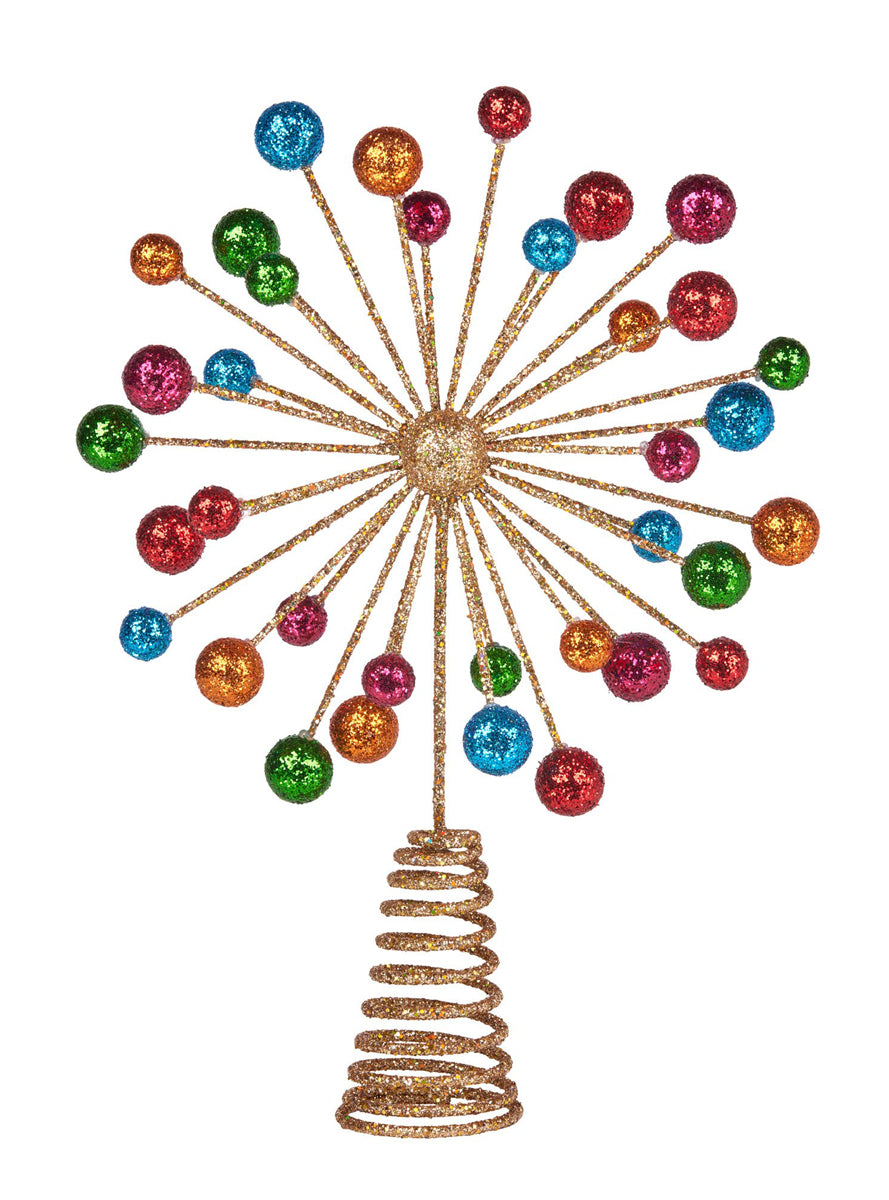 Glittery Gold Jewelley Christabelle Tree Topper Christmas Decoration - Main Image