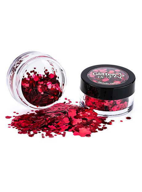 Glittler Me Up Chunky Metallic Red Loose Glitter Shaker - Main Image