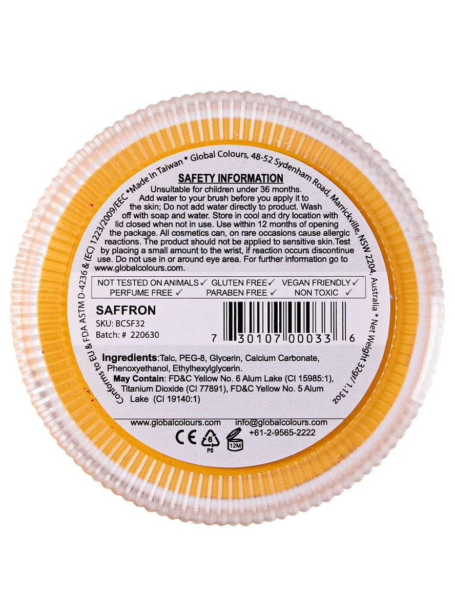 Global Blending 32 Gram Saffron Orange Cake Makeup - Back Image