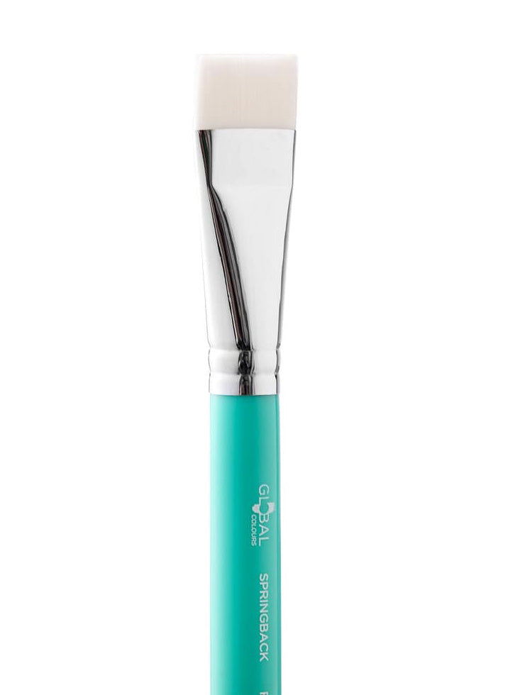 Global Colours Flat 1 Inch Springback Body Art Brush - Close Image