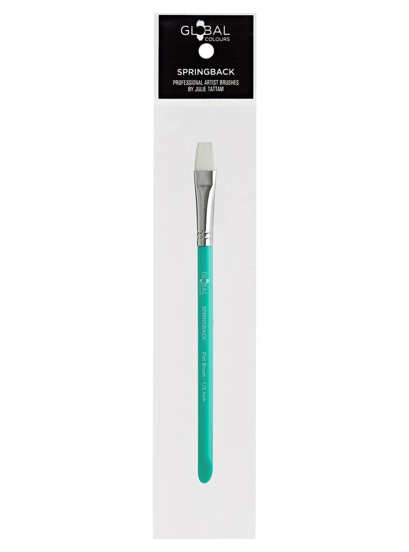 Global Colours Flat Half Inch Springback Body Art Brush - Packaging Image