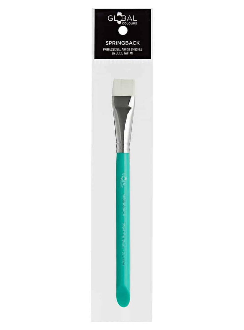 Global Colours Short Flat 3/4 Inch Springback Bodyart Brush - Packaging Image