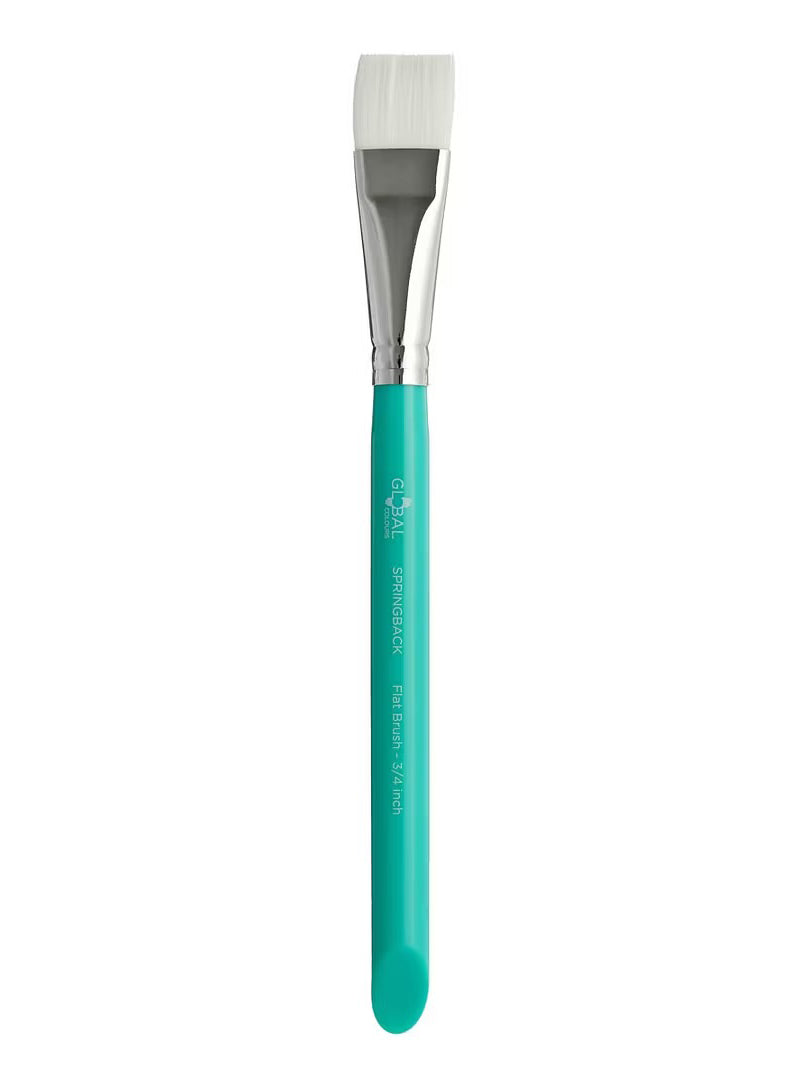 Global Colours Springback Flat 3/4 Inch Face Painting Brush - Main Image