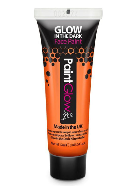 Glow in the Dark 12ml Orange Face and Body Paint - Main Image