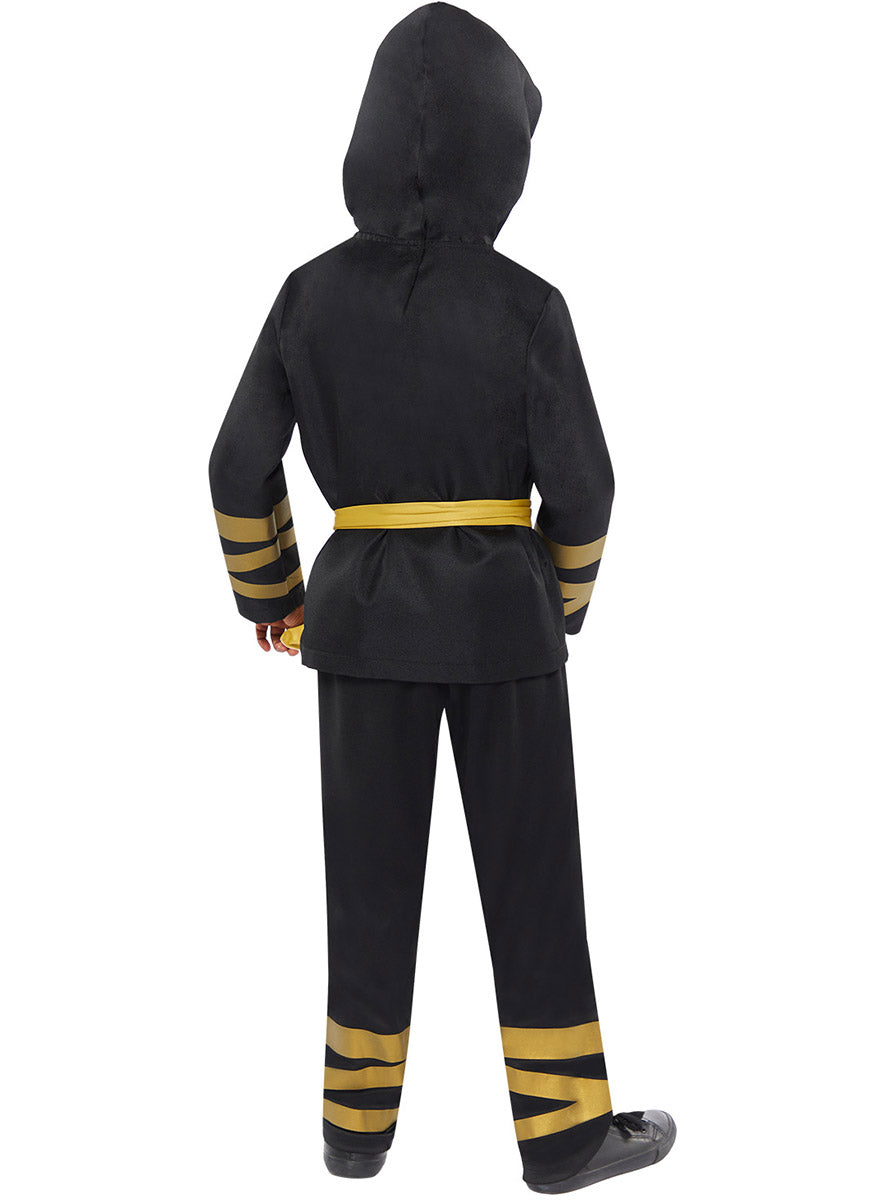 back image of Dragon Ninja Boys Black And Gold Japanese Costume