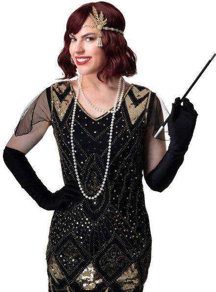 Image of Classy Gold Deluxe 4 Piece 1920s Gatsby Accessory Set