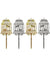 Image of Gold and Silver Reversible 4 Pack Bird Cage Cake Toppers