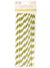 Image of Gold and White Stripe 20 Pack Paper Straws