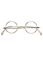 Round Gold Framed Clear Santa Claus Costume Glasses - Main Image