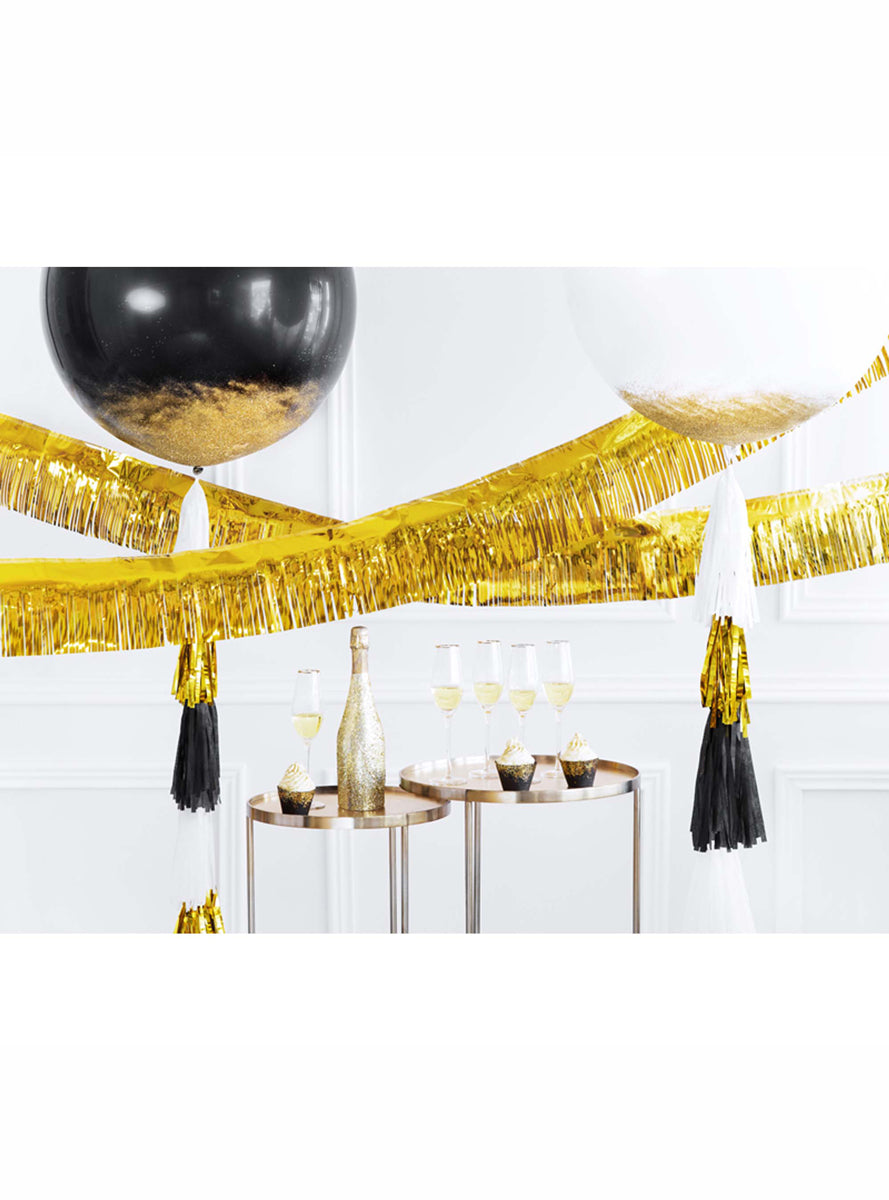 Gold Fringe 400cm Foil Party Banner - Lifestyle Image