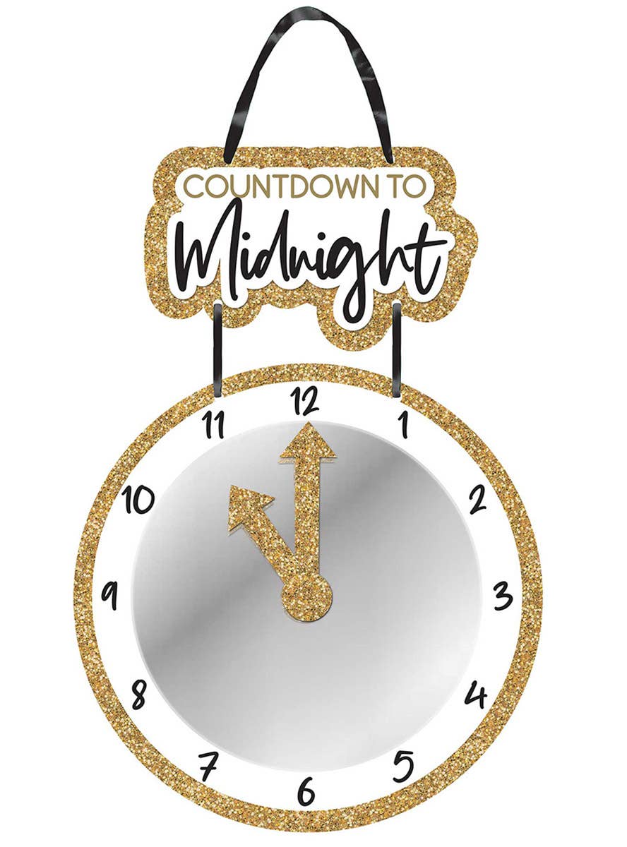 Image of Countdown To Midnight Gold Glitter New Years Eve Decoration