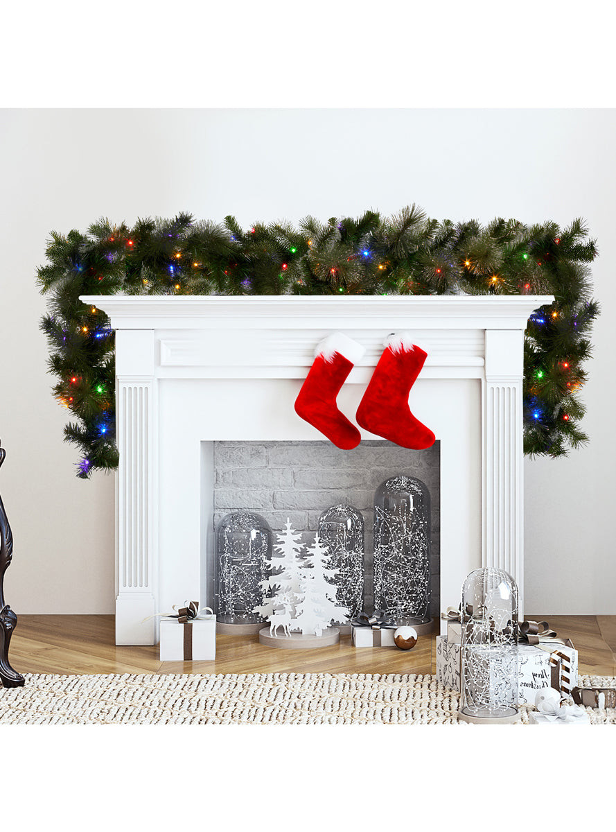 Gold Glittered Christmas Garland Decoration With Lights 270cm - Alternate Image 2