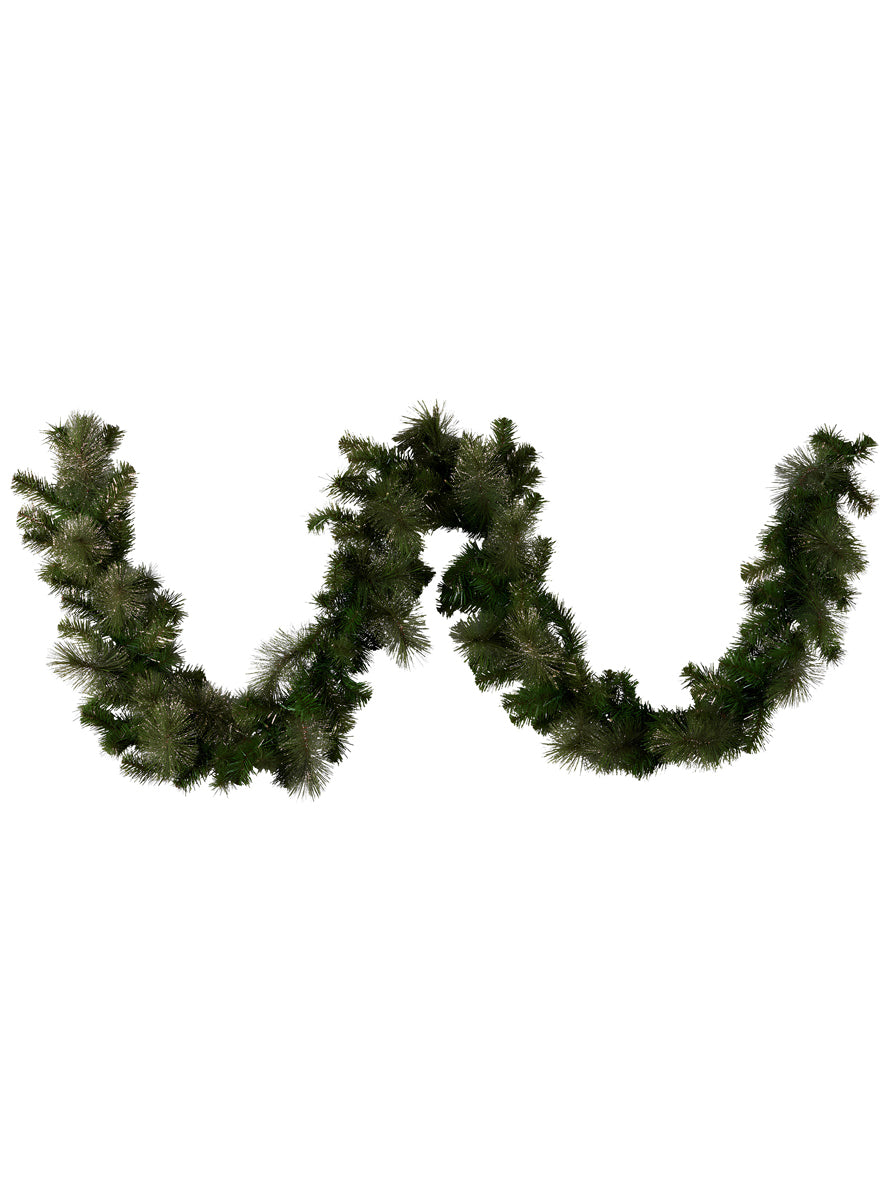 Gold Glittered Christmas Garland Decoration With Lights 270cm - Unlit Image