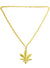 Gold Marijuana Leaf Hippie Costume Necklace - Main Image