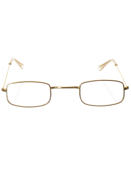 Image of Rectangular Gold Frame Costume Glasses