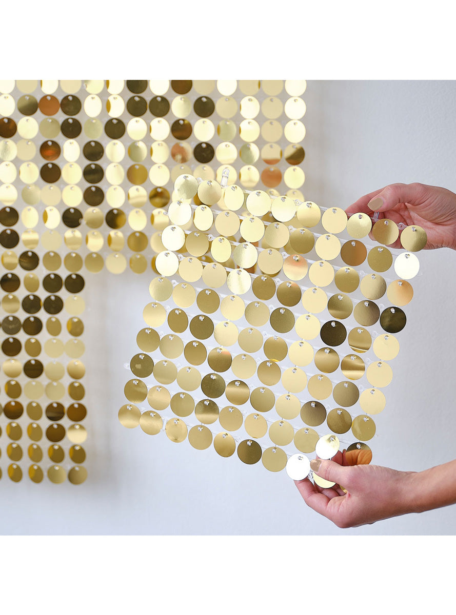 Gold Party 12 Shimmer Wall Backdrop Panels – Alternative Image