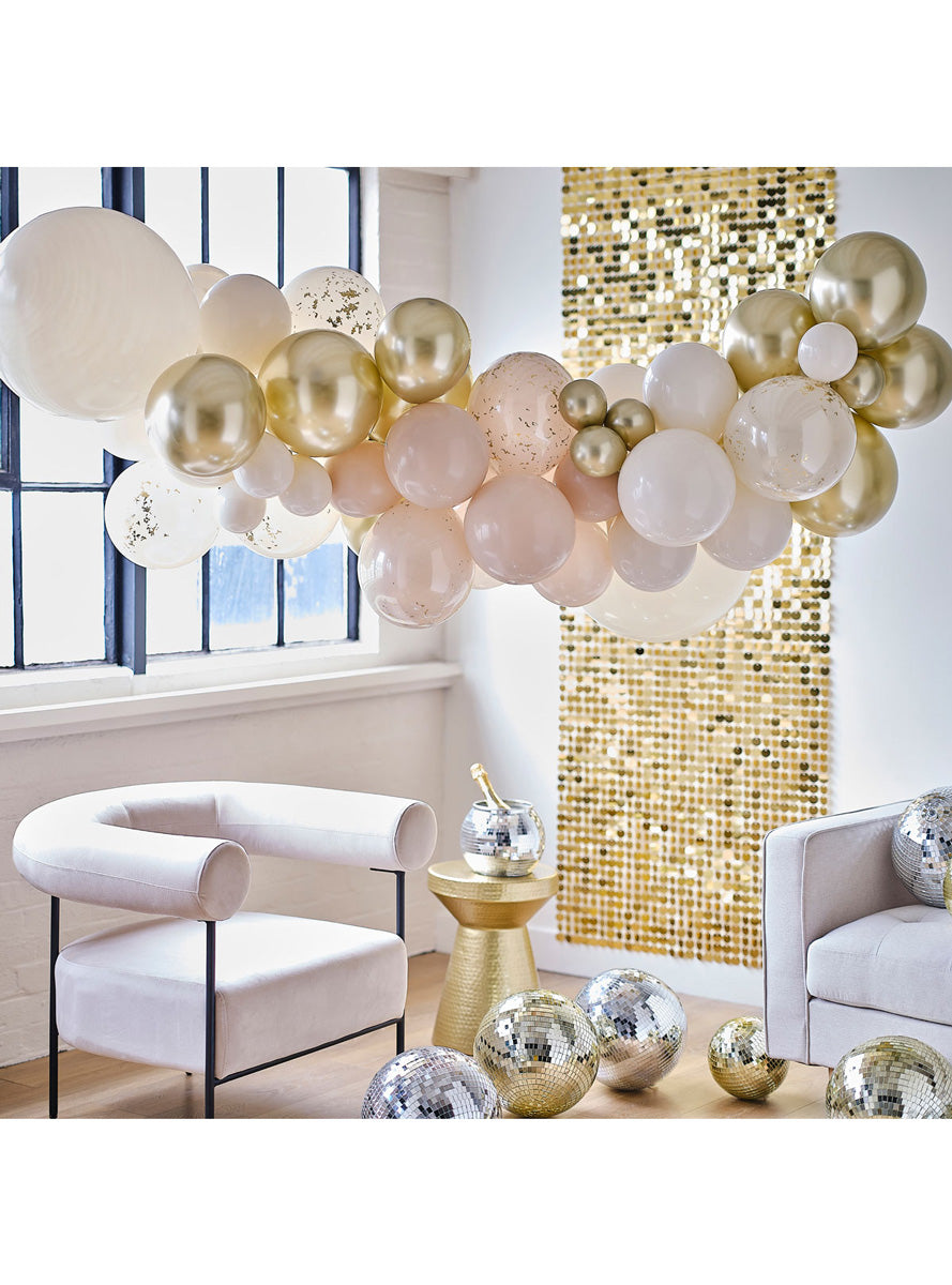 Gold Party 60 Piece Balloon Arch Kit – Lifestyle Image