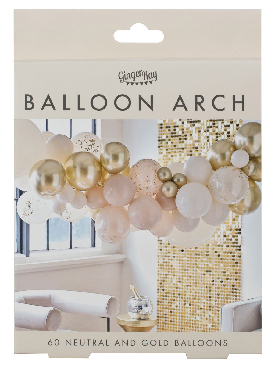 Gold Party 60 Piece Balloon Arch Kit – Packaging Image