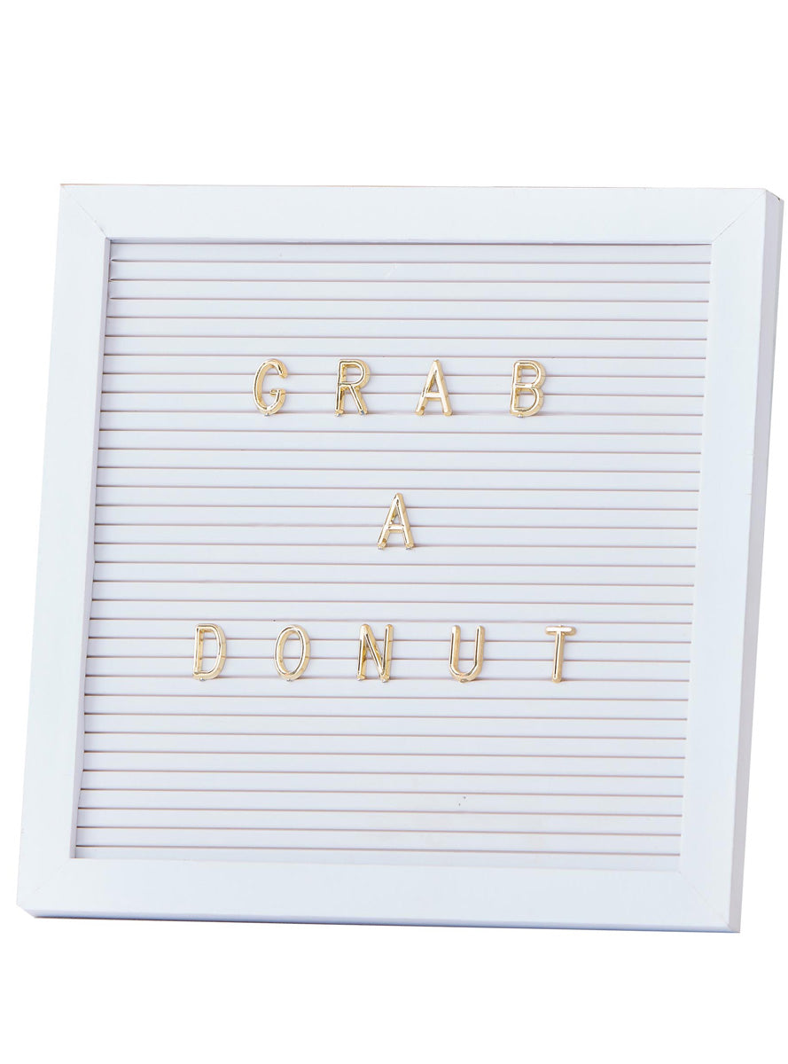Gold Wedding 25cm White Wooden Peg Board with Gold Letters – Main Image