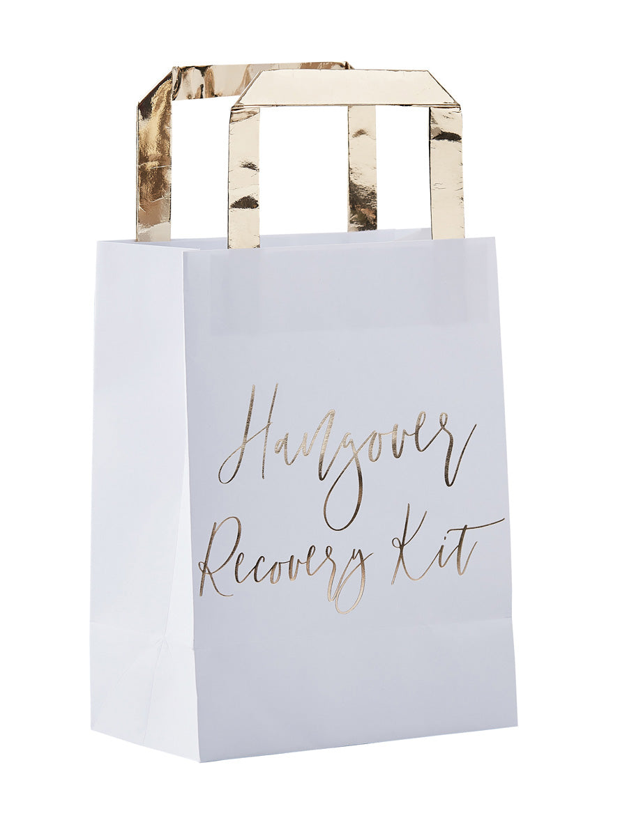 Gold Wedding 5 Pack Paper Hangover Favour Bags – Main Image