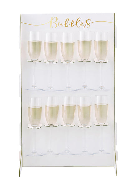 Gold Wedding 60cm Prosecco Wall with 10 Drink Holders – Main Image