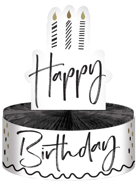 Golden Wishes Happy Birthday 29cm Centrepiece Decoration – Main Image