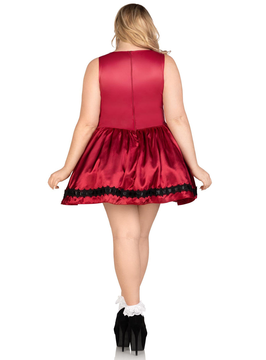 Plus Size Women's Sexy Little Red Riding Hood Costume - Back Image