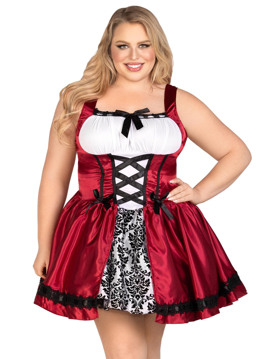 Plus Size Women's Sexy Little Red Riding Hood Costume - Close Front Image